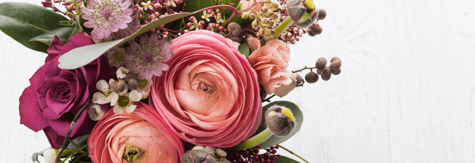 Dark pink compact bunch of textured flowers.