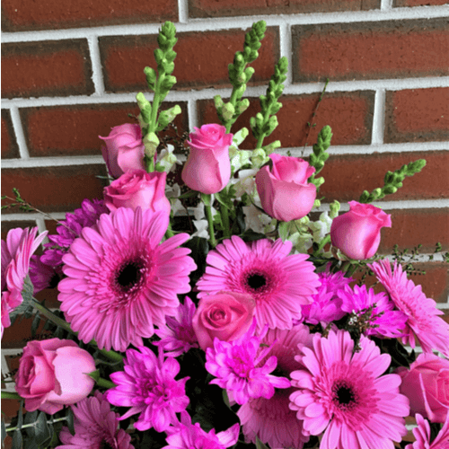 Hot pink flower bouquet.