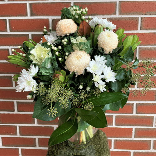 Bouquet of white and green flowers