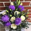 Florist choice bunch with white and purple flowers