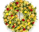 Bright yellow flower wreath